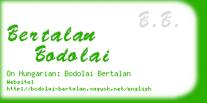 bertalan bodolai business card